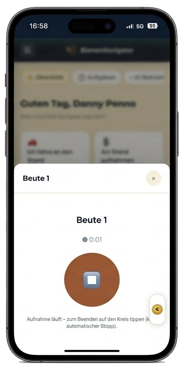 Handy mit Bienennavigator